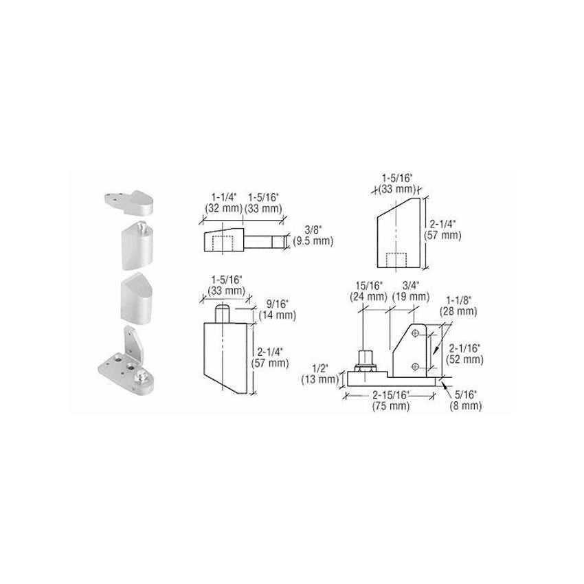 Door Resources J40<br>Pivot Hinge Set For Use On Amarlite, Arch Aluminum and Rebco DoorsPivot HingesDoor Resources - Door Resources