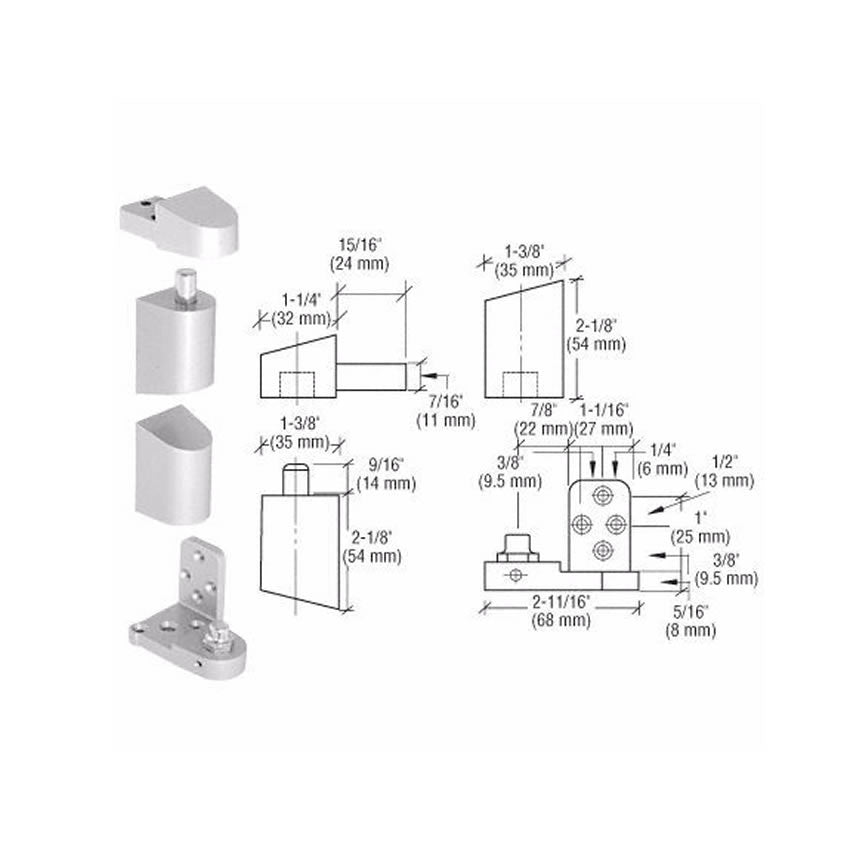 Door Resources J41<br>Pivot Hinge Set For Use On Pittco & PPG DoorsPivot HingesDoor Resources - Door Resources