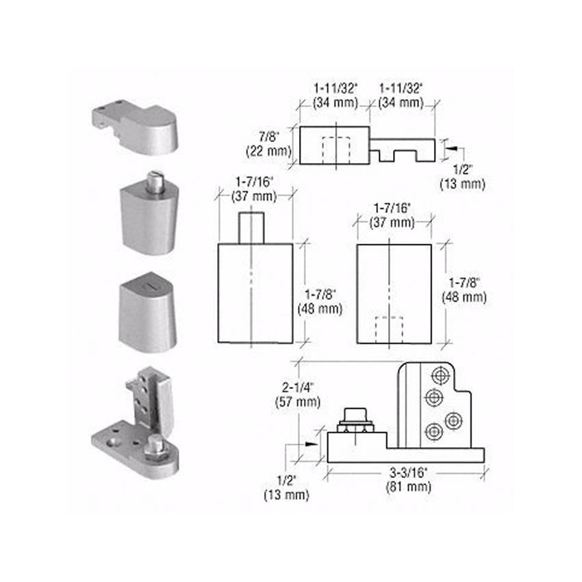 Door Resources J70<br>Pivot Hinge Set For Use On Kawneer DoorsPivot HingesDoor Resources - Door Resources