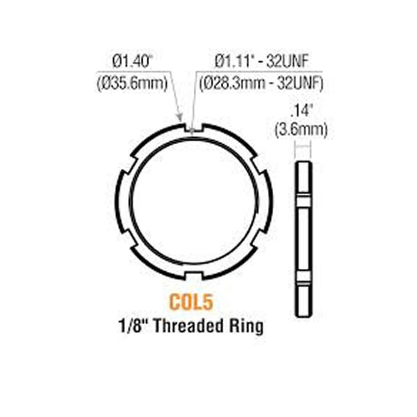 GMS COL 5<br>Threaded Mortise Cylinder Ring, Cash Box NutMortise CylinderGMS - Door Resources